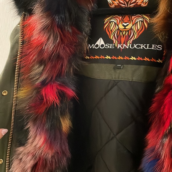 NWT Rare M Moose Knuckles Stellar Canvas Parka olive black fur hood multi lining - Picture 8 of 12